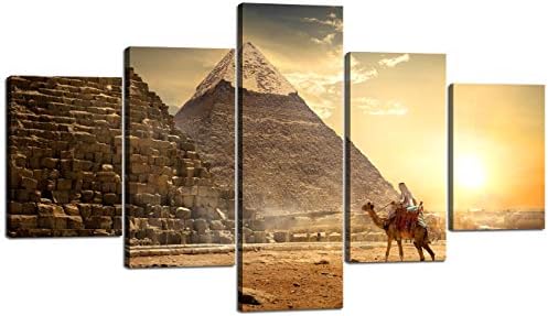 Пирамида Стенен Декор Хол Големия Египетски Платно на Стенно Изкуство, Древни Египетски Пирамида на Слънцето HD Щампи Модерен