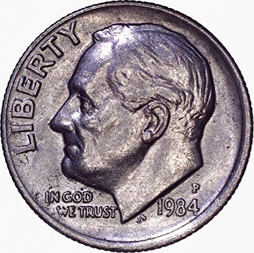 1984 Rv Рузвелт Десет цента Около 10 цента В необращенном формата на