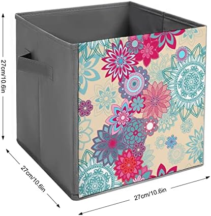Мандала Далия Цветя Модел на Големи Кубчета, Кутии За Съхранение Сгъваем Платно Кутия За Съхранение на Гардероб