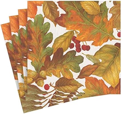 Хартиени кърпички за гости Caspari Autumn Leaves II - две опаковки по 15 броя