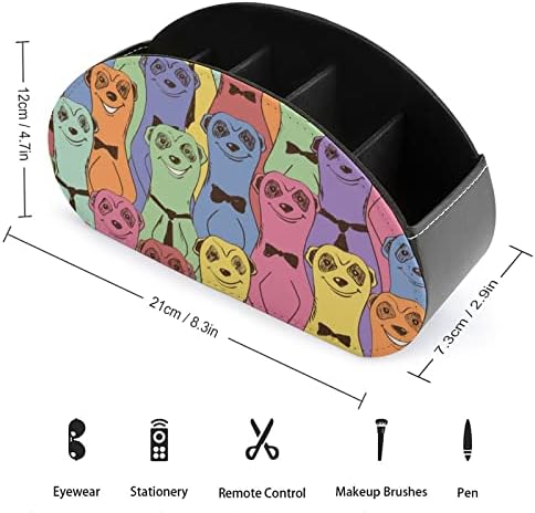 Цветни Сурикатите ТЕЛЕВИЗИЯ Дистанционно Управление на Притежателя с 5 Отделения Изкуствена Кожена Кутия с Органайзер