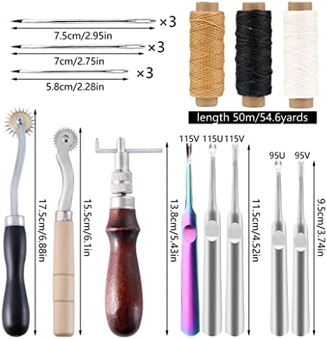 Набор от инструменти за фабрика за щавене на кожи Занаяти ygqzm с Восъчна Нишка Ръчен Инструмент За Шиене Вдлъбнатини,