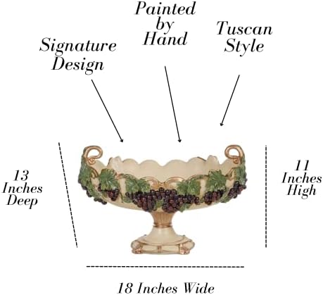 Декоративна купа Touch of Class Vigne Elegante в центъра на Зелен градински чай, Злато, Слонова кост - Дизайн