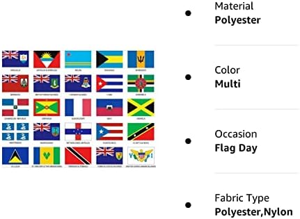 Набор от флагове на Карибските острови 3x5' от 25 полиэстеровых знамена на страни (специален комплект от 25), Телбод двойни шевове, устойчиви на избледняване, премия за