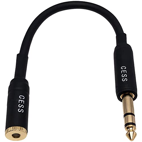 CESS-264 Черен Кабел-адаптер стереонаушника за усилвател за слушалки от 6,35 мм до 4,4 мм