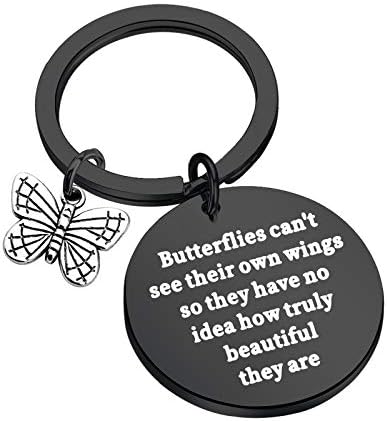 Ключодържател с пеперуда CENWA Пеперуди, Не Виждат Собствените си крила Вдъхновяващи Ключодържател с един Цитат