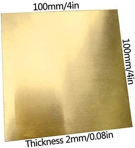 YUESFZ Меден лист фолио, Месинг Лист с Дебелина 2 мм, за обработка на метали Занаят САМ, Различни спецификации Латунная