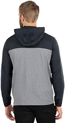 Мъжки hoody с качулка TravisMathew джоб с една четвърт фенер, Черен, 3XL