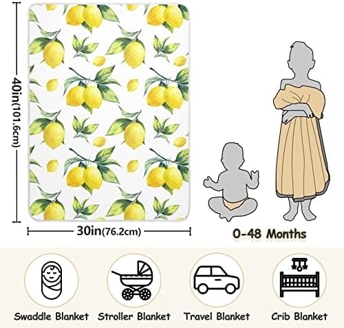 Пеленальное Одеяло с лимон, зелени листа, Памучно Одеало за Бебета, Като Юрган, Леко Меко Пеленальное Одеало за