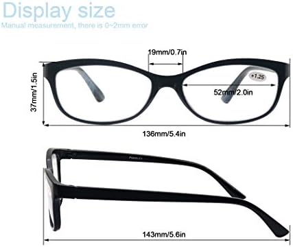 Очила за четене CAWINT Женски + 1,75 Стилни Дамски Ридеры Леки и Удобни Правоъгълни Очила за четене 6 Двойки
