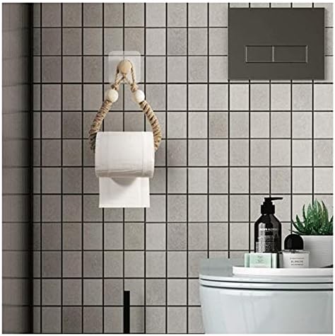 RAHYMA Weiping - Държачи за тоалетна хартия с Лепкава Дървена кука, стойка за ролка хартия ръчно, Рамка за Шал, Държач