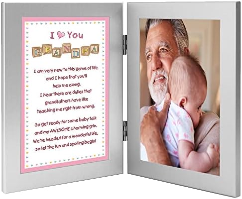 Поетичен Подаръци Нов Подарък за Дядо си, от Малката Внучка, Добави снимка с размери 4x6 Инча в Двойна рамка