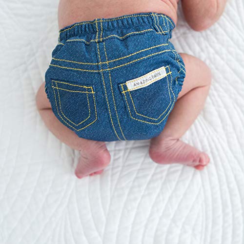 SmartNappy Blue Jeans от Amazing Baby, калъф за подгузника от хибридна тъкан NextGen + 1 Множество поставяне в три гънки