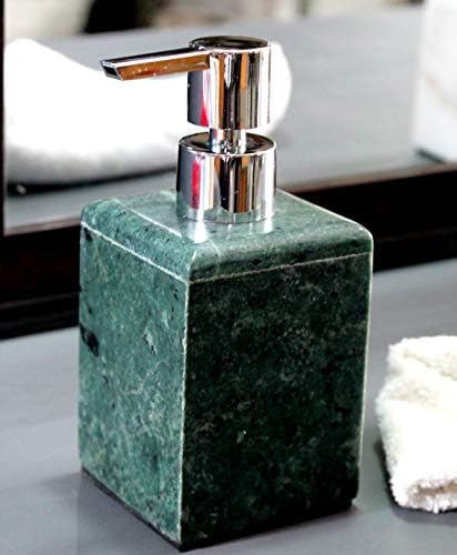 Опаковка за сапун / лосион KLEO - Произведен от естествен индийски зелен мрамор - Набор от Луксозни Аксесоари за баня - Зелен