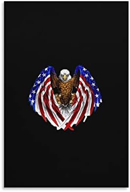 Американският Флаг и Орел Печатна Картина на Стенно Изкуство, Съвременно Произведение, Вертикална Подвесная Картина за