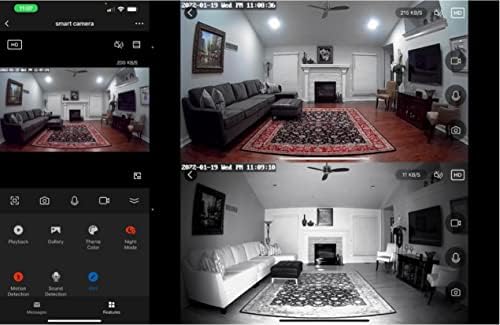 Интелигентна камера EighteenXVIII 1080P за домашна аларма с двустранно звук - Преносима камера за сигурност с функция