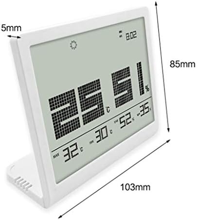 Термометър-Влагомер с орехи орехи за помещения, Сензор за температура и Влажност с Цифрови мини Настолен часовник,
