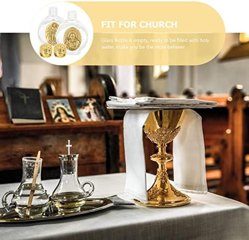 Didiseaon Празни Стъклени Християнски Бутилки За Светена Вода Дизайн на Исус за Еднократна Употреба Католически Диспенсер