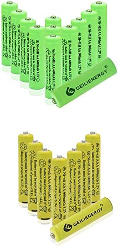 GEILIENERGY 12 Опаковки NiMH AA Акумулаторни Батерии с 8 и с малко пари NiCd AAA Акумулаторни Батерии за Соларни Лампи