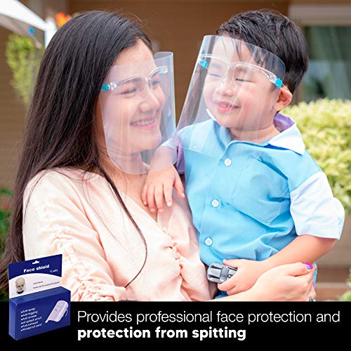 Защитна маска за лице с предпазни очила от 5 опаковки - Множество Регулируеми защитна маска за лице със защитно
