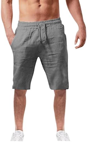 мъжки Ежедневни Панталони fannyouth - Памучни Летни Плажни къси Панталони За голф От Еластична кепър лента през с завязками