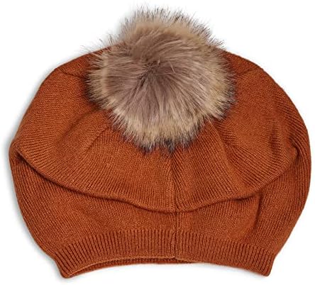 Инди-Капачка VIRGINIA WOLF - Зимна дамска шапка-бини - Crochet Шапки с pom-помераните от изкуствена кожа - Мека