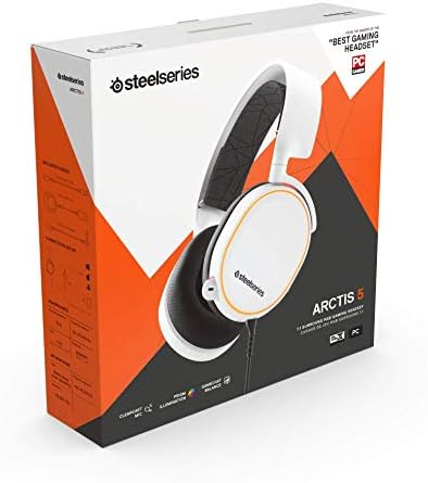 Детска слушалки SteelSeries Arctis 5 (издание на 2019 г.) с подсветка RGB и слушалки DTS: X v2.0 Surround за PC и PlayStation