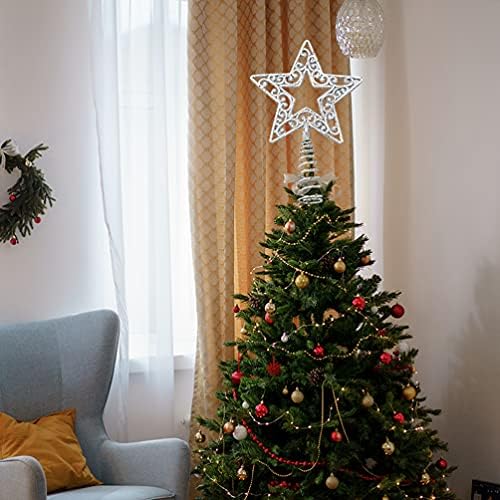 Коледен Декор Veemoon, 3 бр., Украса за Коледната елха, Снежинка и Звезда, Декорация за Празничната Коледно-Звезда