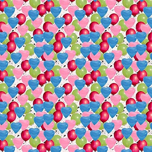 Стеганая плат от памук с принтом под формата на балони във формата на сърце за парти by The Yard - (Червено,