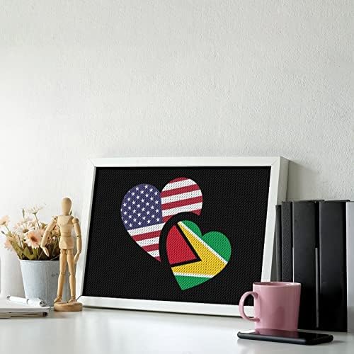Гайана Флаг на САЩ Диамантена Живопис Комплекти 5D направи си САМ Пълна Тренировка Планински Кристал Изкуство Стенен Декор