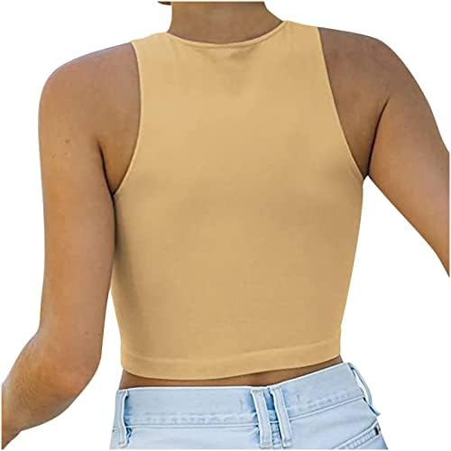 Тениски Дамски Съкратен Сладък Модни Основни Съкратен Блуза с Кръгло Деколте Летни Съкратен Блузи с Къс Ръкав