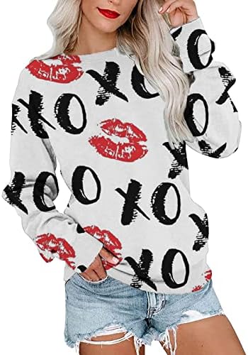 YangqiGY st patricks дневната риза жените S Tie Боядисват пуловер hoody Туника с дълъг ръкав Потник Кръгъл Отвор Обикновена