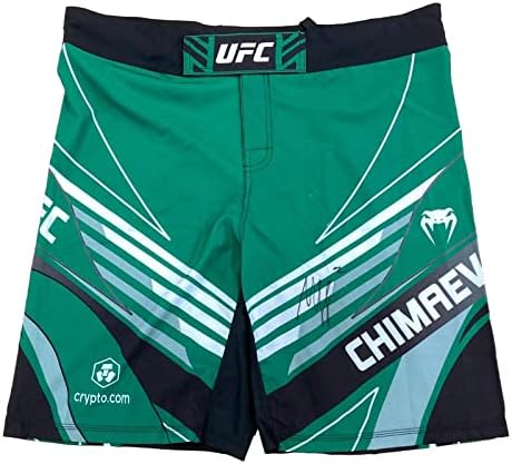 Хамзат Чимаев Подписа Зелени Тениски UFC Fight Trunks PSA ITP - Тениски и Топене на UFC с автограф