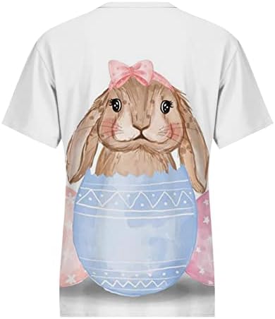 Тениски с Принтом Хубаво Зайче за Жени, Тениска на Великден, Меки Памучни Ризи, Летни Християнски Блузи С Къс