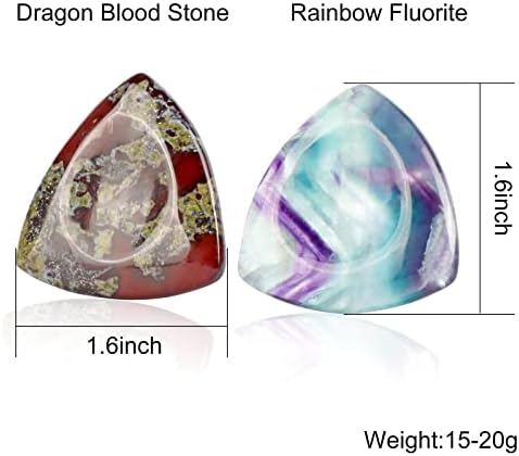 LEADGEM 1,6Дъга Флуорит Камък Кръвта на Дракона Crystal Камък Безпокойство за Палеца Ръчно изработени Кристална Триъгълник Джобни