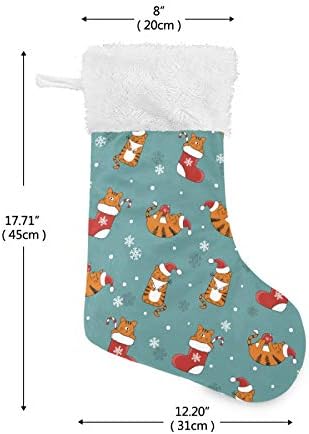 Коледни Чорапи ALAZA, Коледа и Нова година Котки, Класически Персонализирани Големи Чулочные Украса за Семейни Тържества,