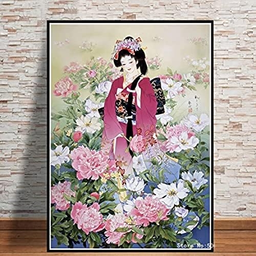 Направи си САМ 5D Диамантена Живопис Комплекти Японското Кимоно Гейша Мозайка Изкуство Бродерия на кръстат бод Кристални