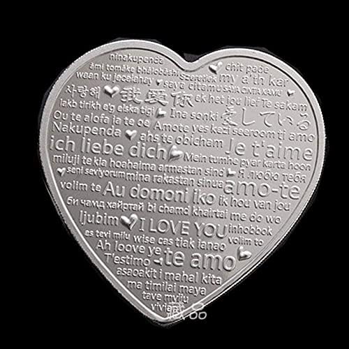 Ниуе Любов мед Роза във Формата На Сърце Любовта Колекция Възпоменателни Монети Посеребренное Сърцето Любов