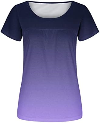 Блуза, Тениска за Момичета Лято Есен Памук с Къс Ръкав през Цялата Силует Цветен Графичен Свободен Приятелка отличава със спокойна