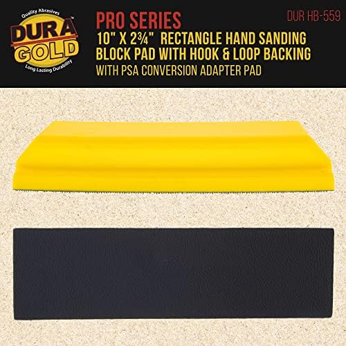 Правоъгълна ръчно Опесъчаване актуално Dura-Gold серия Pro размери от 10 x 2-3/4 с подплата под формата на куки и примки, адаптер