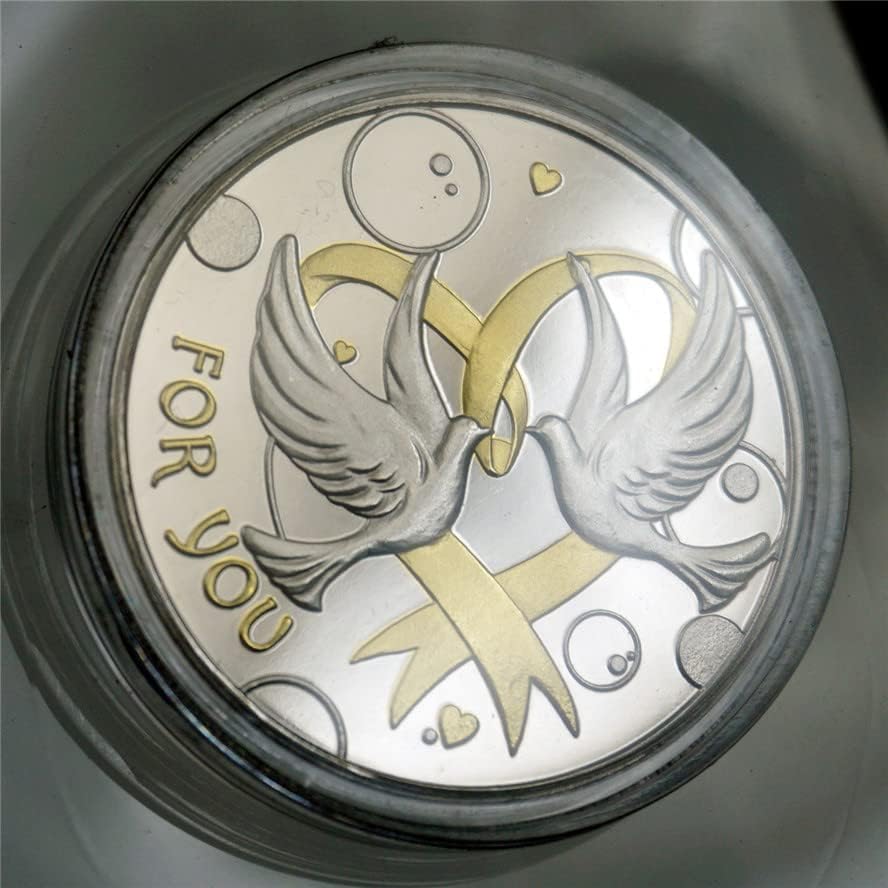 Руски Двуцветен Възпоменателни монети Love Wishing Златни и Сребърни Монети на Любовта Gift Възпоменателни