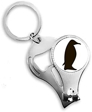 Черен Пингвин Животински Образ Ножица За Нокти Халка Ключодържател Отварачка За Бутилки Машина За Рязане