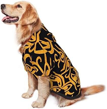Hoody с качулка за голямо Куче Golden-Horus-Eye-Египетски Дрехи за домашни любимци, Пуловер с Шапка, Мека Облекло за