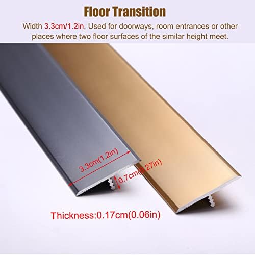 Т-образен преход на планк за подово праг, с ширина 3,3 см от алуминий, облицовъчен материал за врати от ламинат/