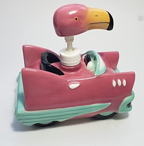 Диспенсер за Сапун и Лосион Flamingo Ретро Автомобил Cadillac Race Розово Колело Интериор Керамични Съдове за готвене
