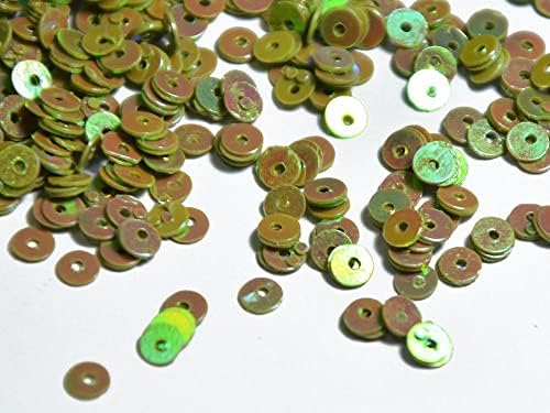 Дизайнерски Тролей 4 мм Mehendi Green Rainbow С кръгли пластмасови искри в опаковка от 1000 грама