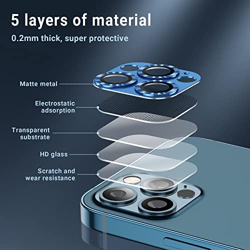 Защитно фолио за обектива на камерата AFARER [2], която е съвместима с iPhone 12 Pro Max 6.7 , 3D Алуминиева