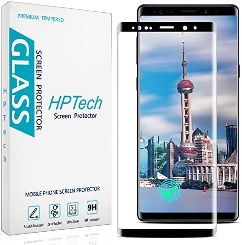 [1 Опаковка] HPTech Предназначен за Samsung Galaxy Note 9, Защитно фолио, изработени от закалено стъкло, 3D Извити точкова