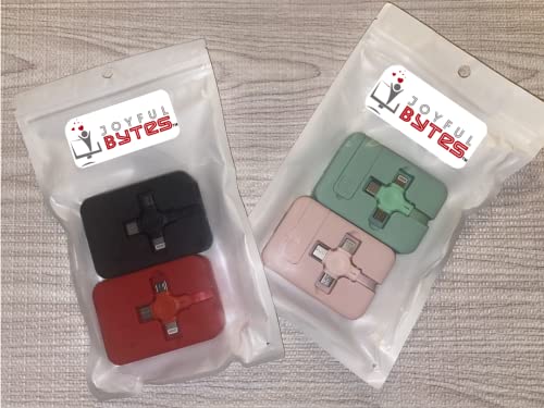 Joyful Bytes 2 опаковки Кабел за зареждане от Три в едно Кабел 3 в 1 Разтегателен кабел - USB-кабел, Съвместим