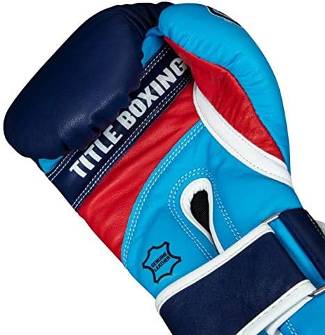 Ръкавици TITLE Боксова Gel World V2T Bag, Тъмно синьо/Бяло/Светло Синьо, по-Големи